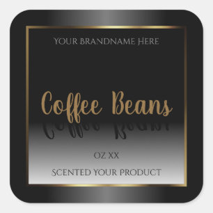 Luxury Black and White Product Labels Gold Frame