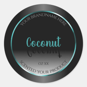 Luxury Black and White Product Labels Teal Frame