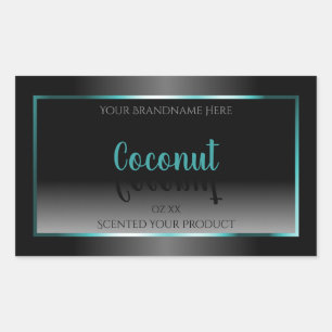 Luxury Black and White Product Labels Teal Frame