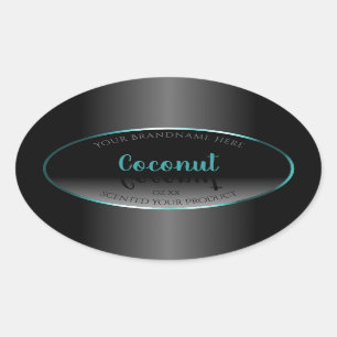 Luxury Black and White Product Labels Teal Frame