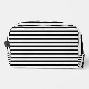 Luxury Black and White Striped Toiletry Bag