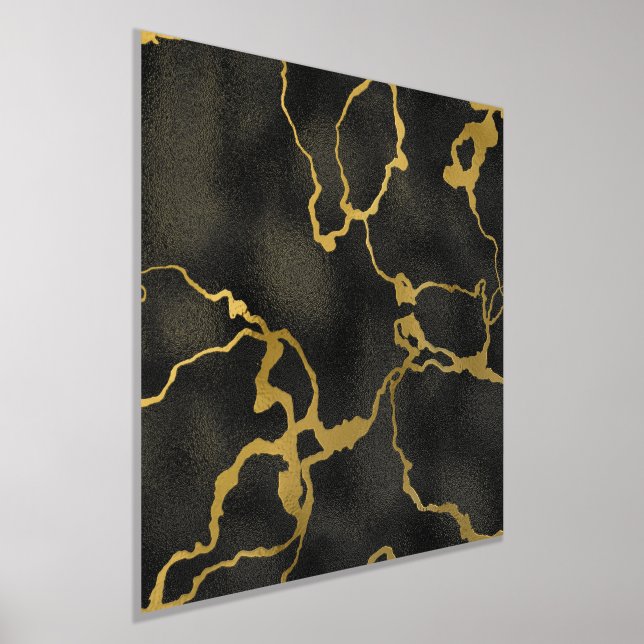 Luxury Black Background Gold pattern Accent Foil Prints (Laydown)