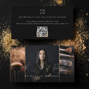 Luxury Black Beauty Consultant Makeup Artist Photo Business Card