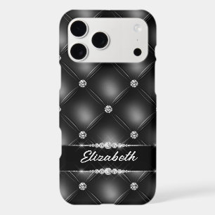 Luxury Black Bling Sparkle Diamond Custom Name