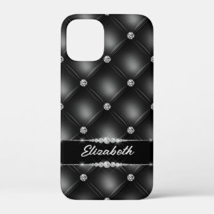 Luxury Black Bling Sparkle Diamond Custom Name iPhone 12 Mini Case