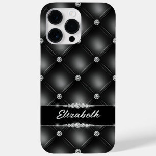 Luxury Black Bling Sparkle Diamond Custom Name Case-Mate iPhone 14 Pro Max Case