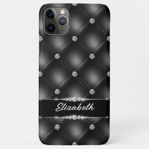 Luxury Black Bling Sparkle Diamond Custom Name Case-Mate iPhone Case
