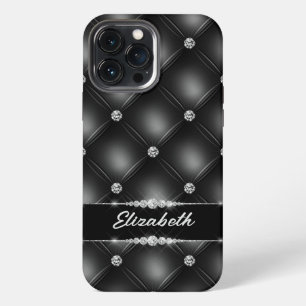 Luxury Black Bling Sparkle Diamond Custom Name iPhone 13 Pro Max Case