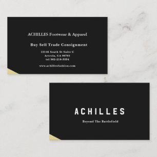 Luxury Black Business Card with Bottom Gold Accent
