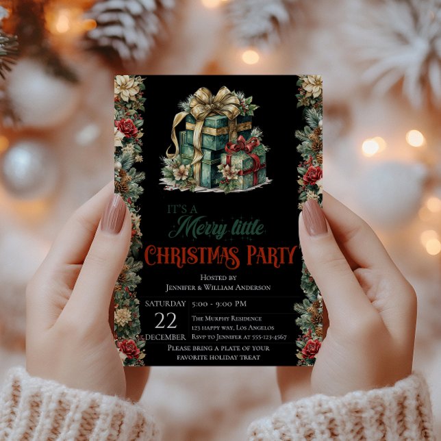 Luxury Black Christmas Party Invitation (Creator Uploaded)