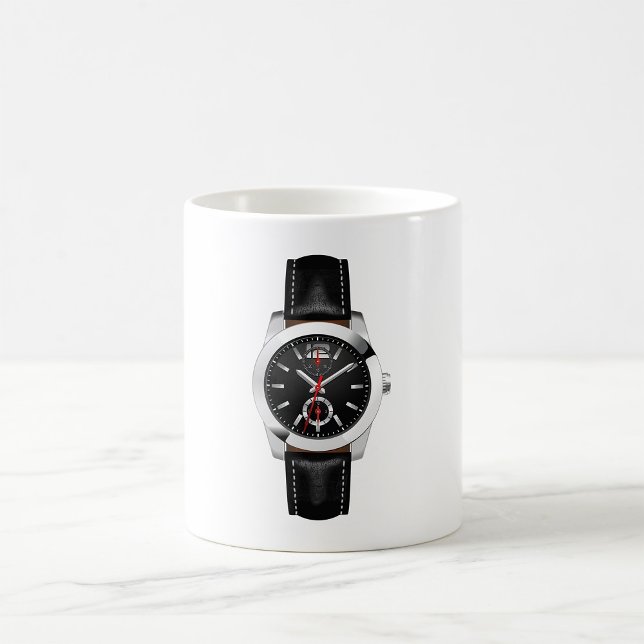 Luxury Black Chronograph Watch Stylish Timepiece  Coffee Mug (Creator Uploaded)