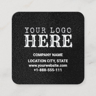 Luxury Black Custom Logo & QR Code Square Business Square Business Card