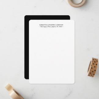 Luxury Black Elegant Personalised Thank You Card