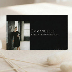 Luxury Black Elegant Photo Layout Real Estate Business Card