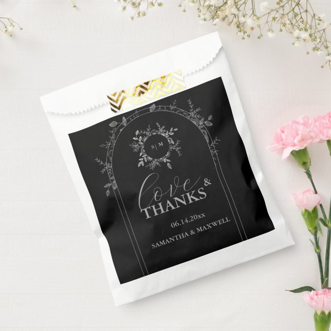 Luxury Black Elegant Wedding  Favour Bags (Sealed)
