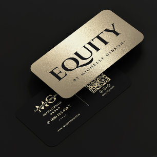 Luxury Black Faux Gold Mortgage Loan Broker Business Card