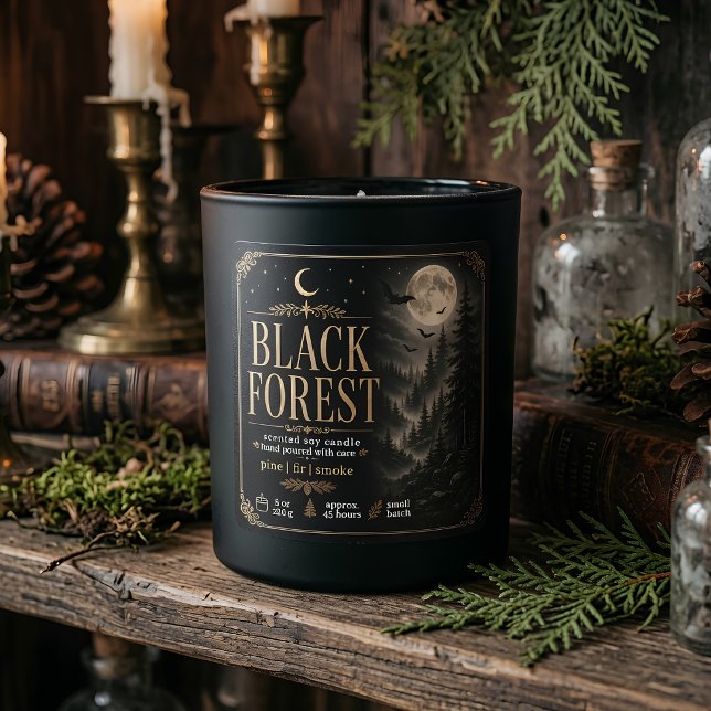 Luxury Black Forest Halloween Candle Label | Dark  (Creator Uploaded)