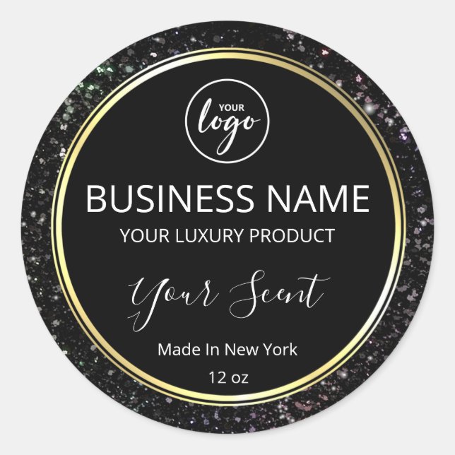Luxury Black Glitter Body Butter Labels (Front)
