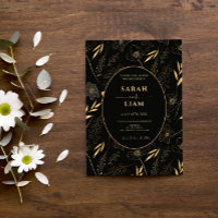 Luxury Black & Gold Anemone Wildflower Wedding