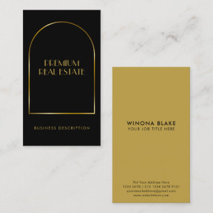 Luxury Black & Gold Arch Frame Business Card