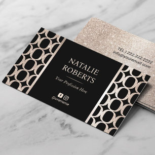 Luxury Black & Gold Beauty Salon Hair Stylist Business Card