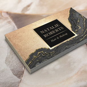 Luxury Black & Gold Beauty Salon Spa Business Card