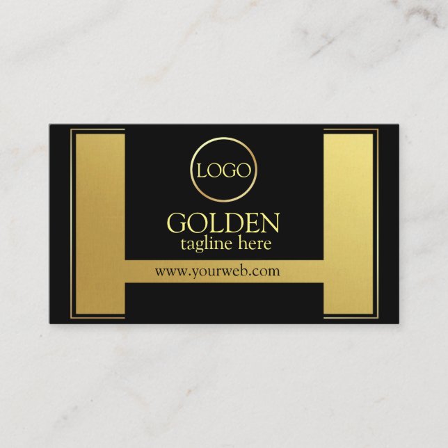Luxury Black Gold  Business Card (Front)