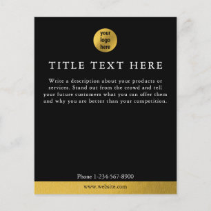 Luxury Black & Gold Business Logo Marketing Flyer