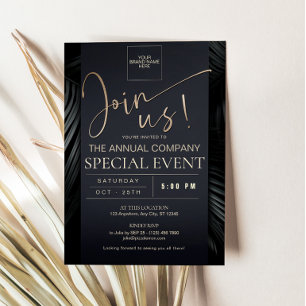 Luxury Black Gold Corporate Annual Special Event Invitation