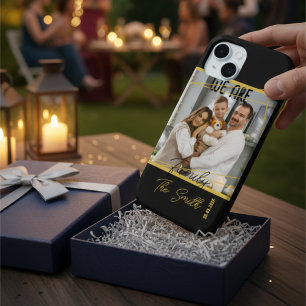 Luxury Black & Gold Custom Family Photo Keepsake iPhone 16 Pro Max Case