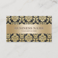 Luxury Black & Gold Damask Professional