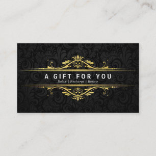 Luxury Black & Gold Damask Salon Gift Certificates