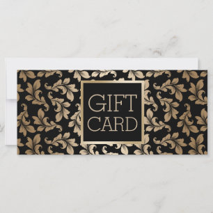 Luxury Black & Gold Damask Salon Gift Certificates