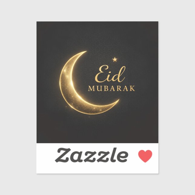 Luxury Black & Gold Eid Mubarak Stickers– Elegant (Sheet)