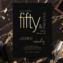 Luxury Black Gold Elegant 50 & Fabulous Birthday