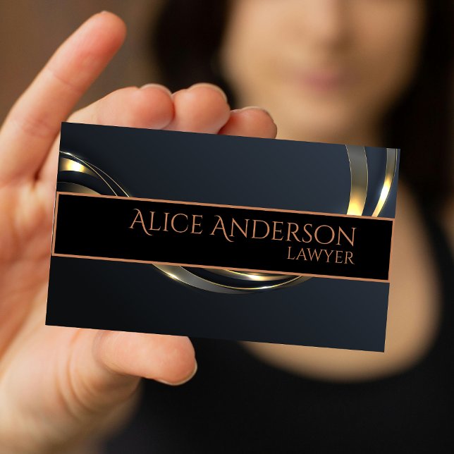 Luxury black gold elegant lawyer  Business Card (Creator Uploaded)