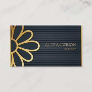 Luxury black gold elegant notary Business Card