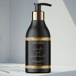 Luxury black & gold foil cosmetics bottle label