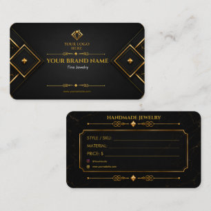 Luxury Black Gold Geometric Jewellery Earring Card