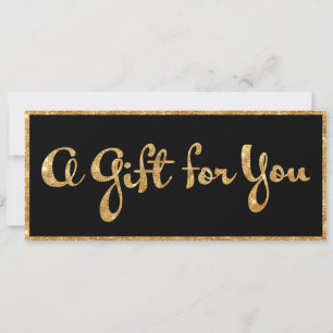 Luxury Black & Gold Glitter Gift Certificate Card