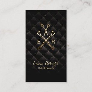 Luxury Black & Gold Hair & Beauty Salon Business Card
