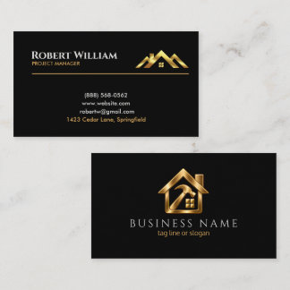 Luxury Black Gold Home Remodeling Custom Branding Business Card