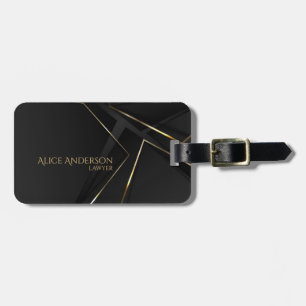 Luxury black gold lines Professional Lawyer Luggage Tag