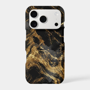 Luxury Black & Gold Liquid Marble Texture Phone Ca