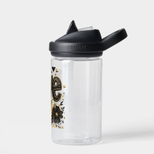 Luxury Black & Gold Love T-Shirt   Elegant Romanti Water Bottle