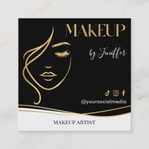 Luxury Black & Gold Makeup artist Bussines card
