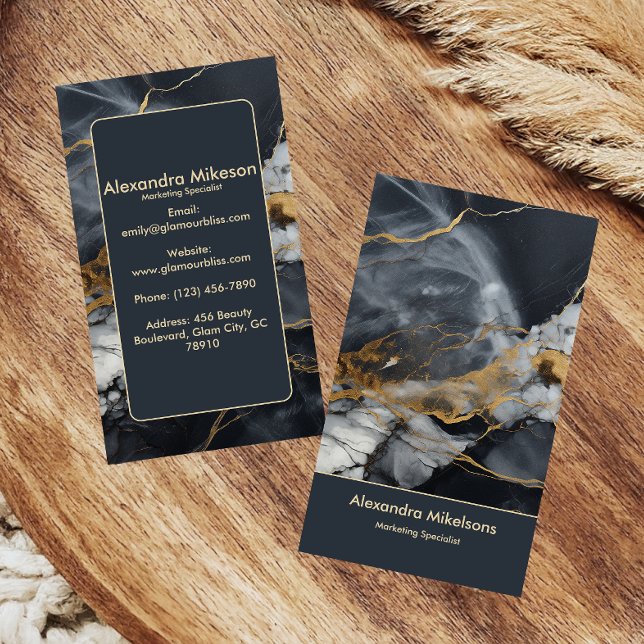 Luxury Black Gold Marble Business Card (Creator Uploaded)