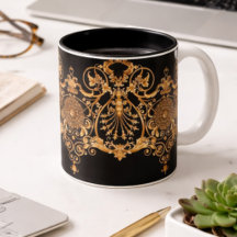 Luxury Black & Gold Marble Coffee Mug | Elegant Ae