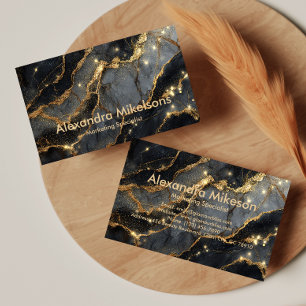 Luxury Black Gold Marble Professional Business Card