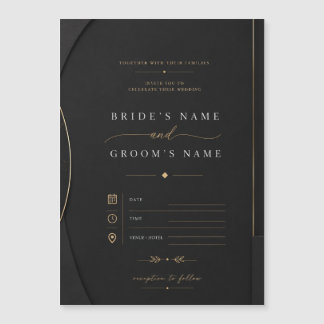 Luxury Black & Gold Minimalist Wedding Invitation